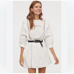 NWT H&M Jacquard Weave Dress in white.